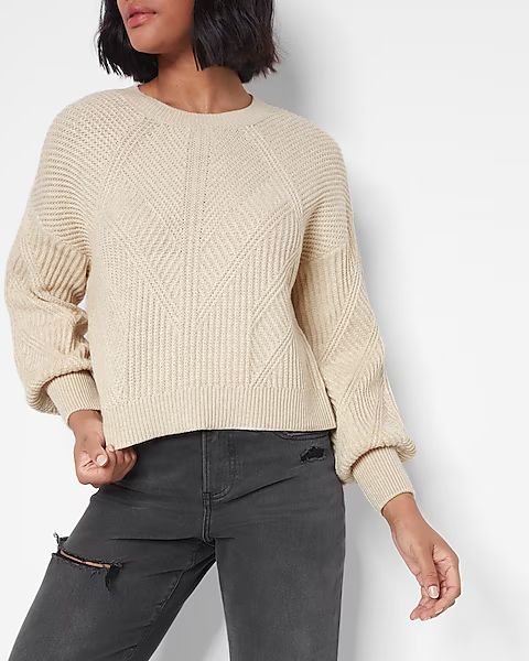 Ribbed Design Cropped Sweater | Express