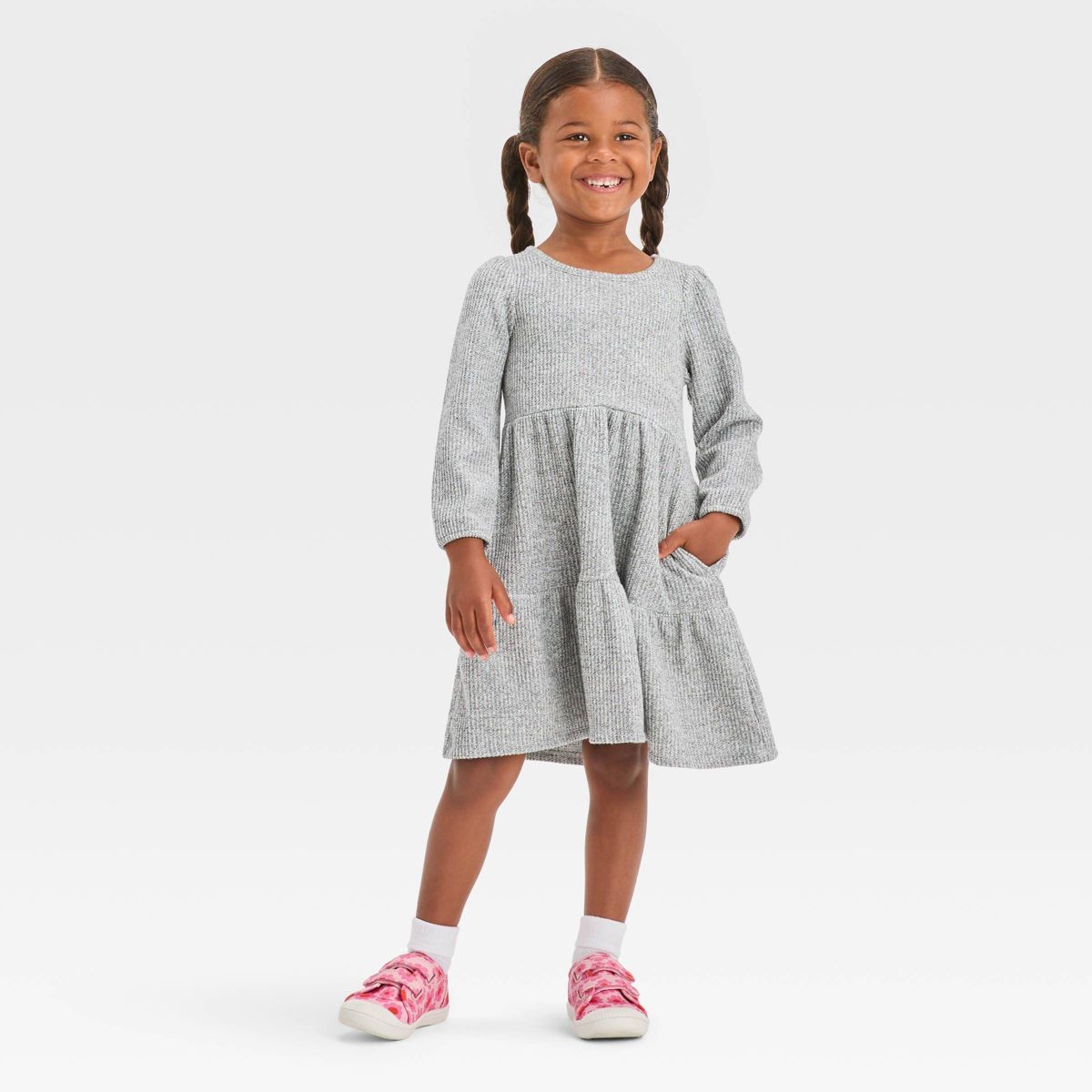 Toddler Girls' Cozy A-Line Dress - Cat & Jack™ Gray | Target