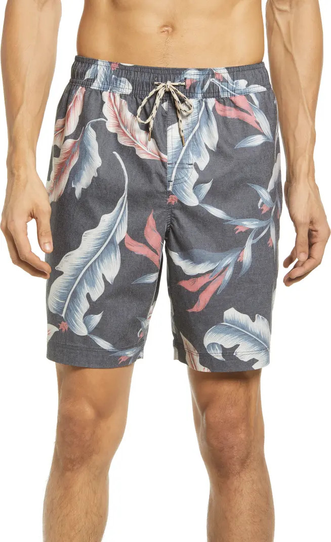 Kian Leaf Print Swim Trunks | Nordstrom