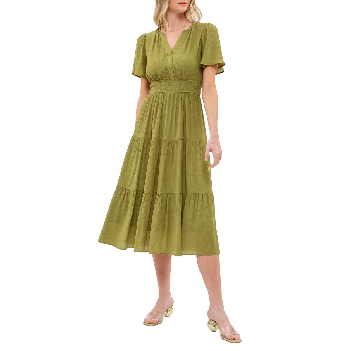 August Sky Women's Tiered Midi Dress | Target