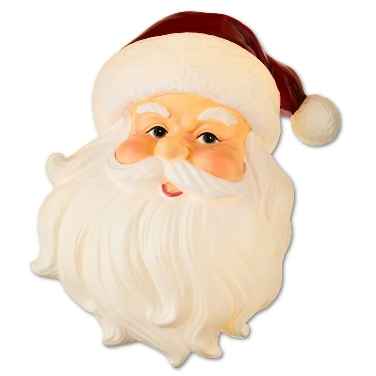 Red & White LED Light-Up Santa Claus Christmas Tree Topper, 13 in, by Holiday Time | Walmart (US)