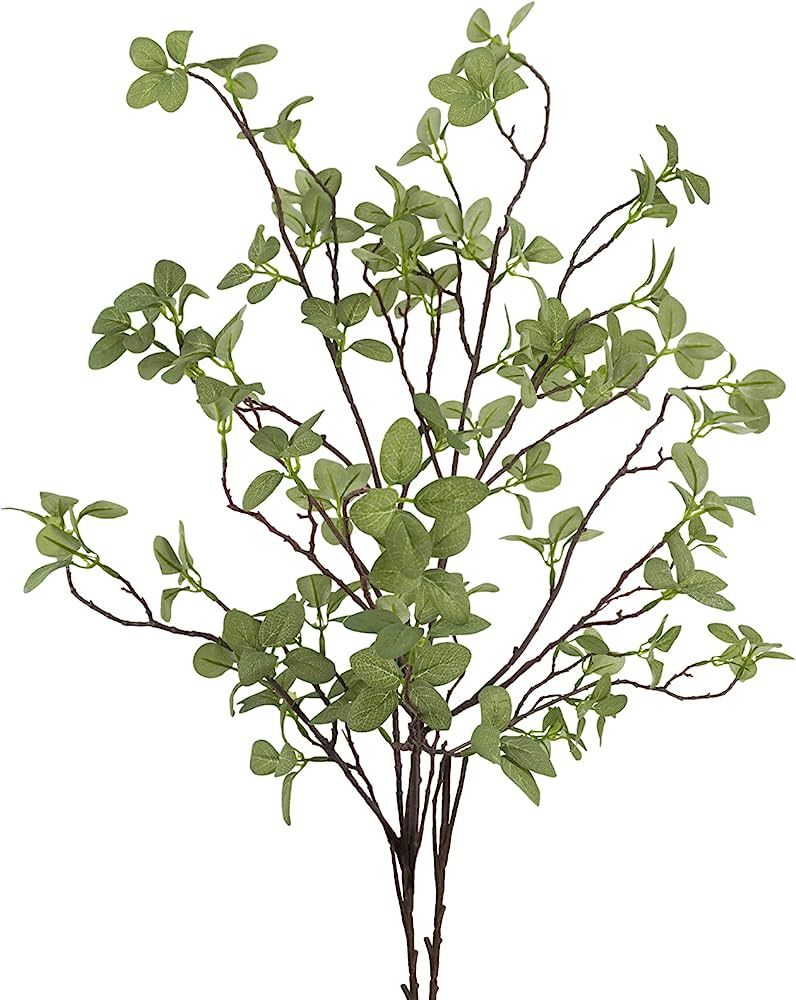 Ruidazon 2 pcs Artificial Greenery Stems, 41.3’’ Tall Fake Plants Branches Faux Greenery Ficu... | Amazon (US)