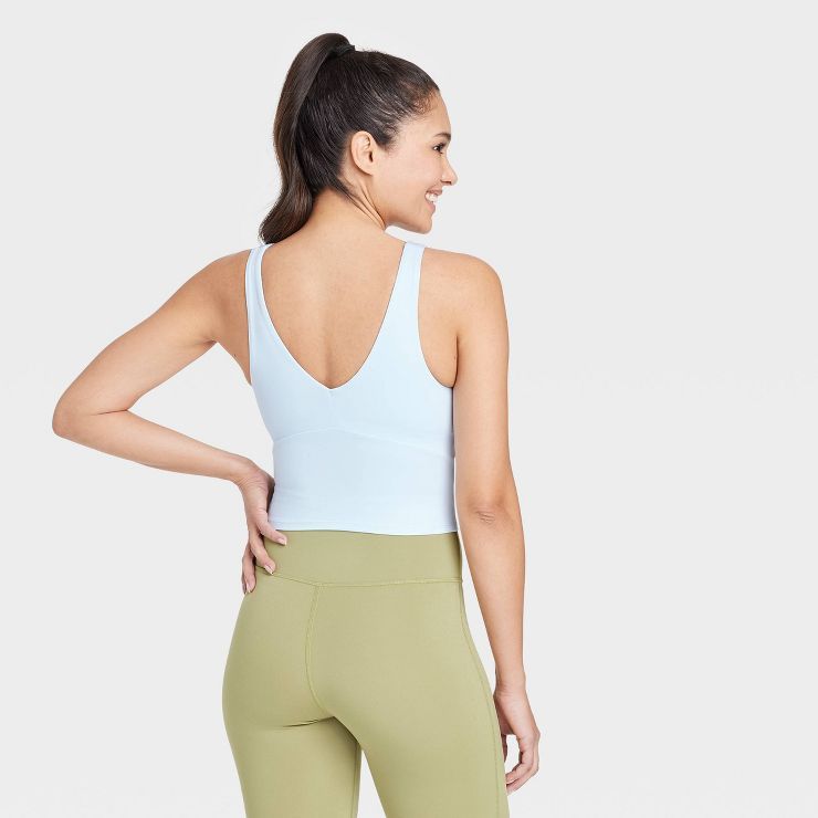 Women's Light Support V-Neck Cropped Sports Bra - All in Motion™ | Target