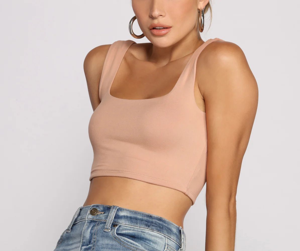 Classic Chic Wide Strap Crop Top | Windsor Stores