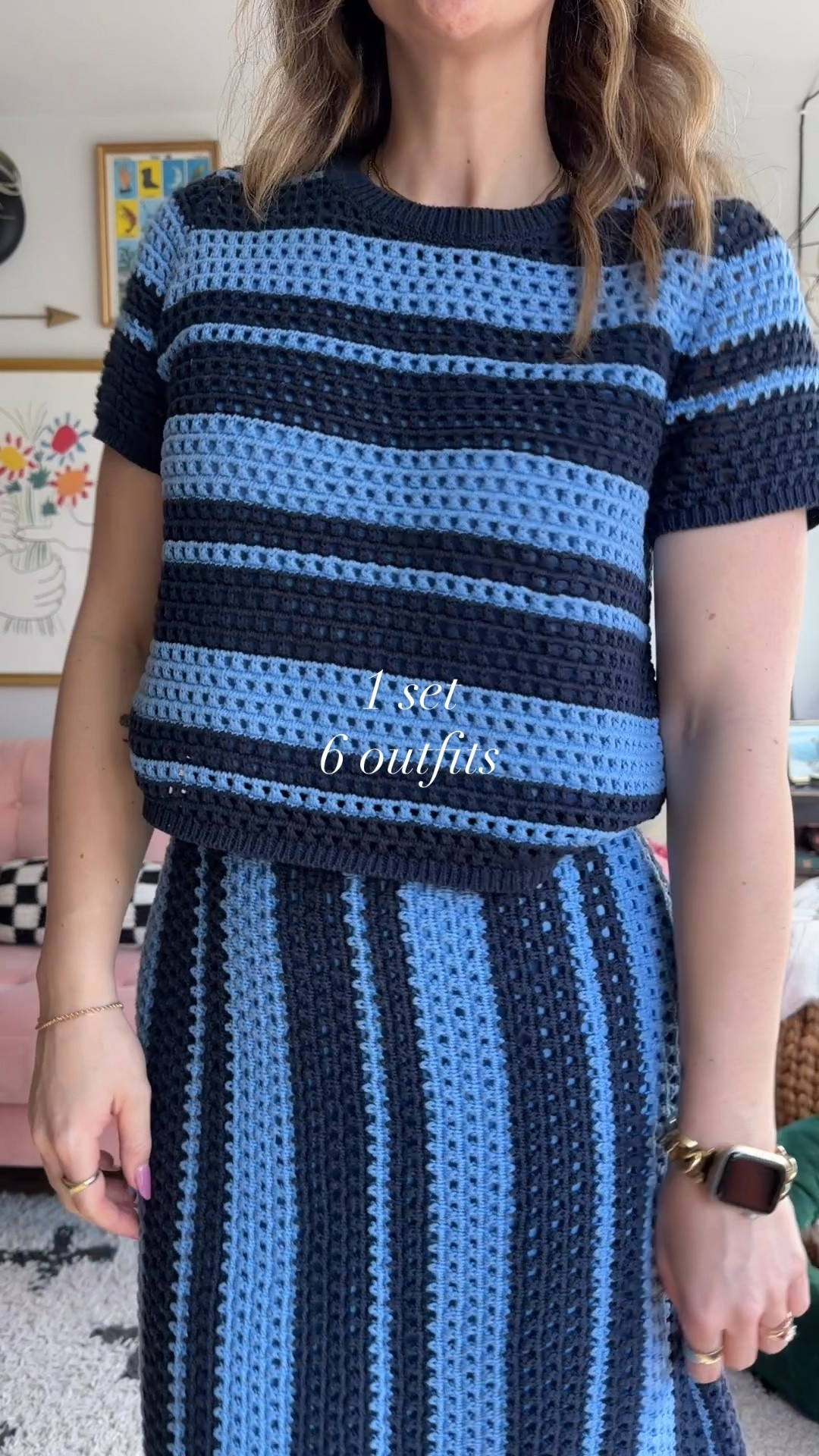 Styling this adorable crochet set 6 ways for spring/summer !

Size small in top and skirt 