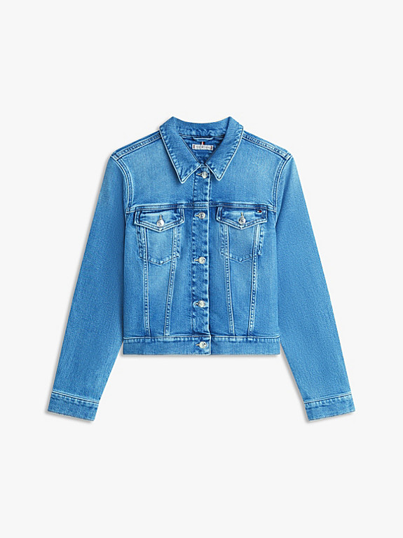 Slim Fit Jeansjacke mit aufgestickter Flag | Tommy Hilfiger (DE)