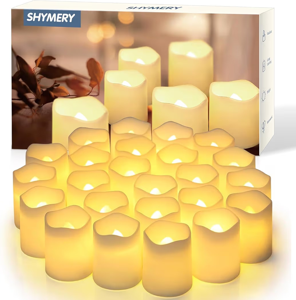 SHYMERY Flameless Votive Candles,Flameless Flickering Electric Fake Candle,24 Pack 200+Hour Batte... | Amazon (US)