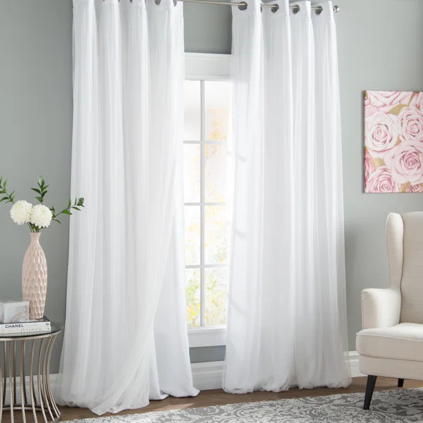 Arsu Solid Room Darkening Grommet Curtain Panels (Set of 2) | Wayfair North America