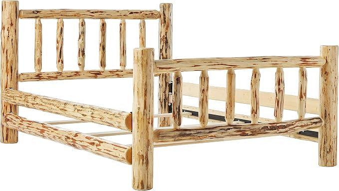 Montana Woodworks Log Furniture - Queen Bed - Varnished | Amazon (US)