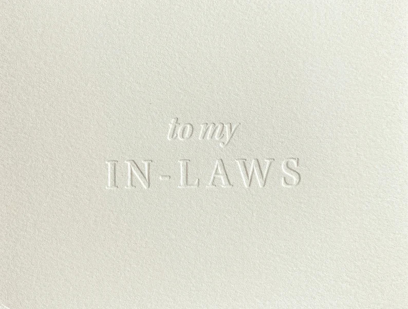 to my IN-LAWS Card | Letterpressed | Minimal | Simple | Classy | Modern | Etsy (US)