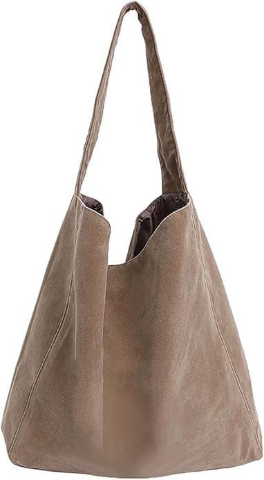 Suede Purses for Women, Large Capacity Slouchy Shoulder Bags Retro Soft Leather Hobo Bag Tote Han... | Amazon (US)