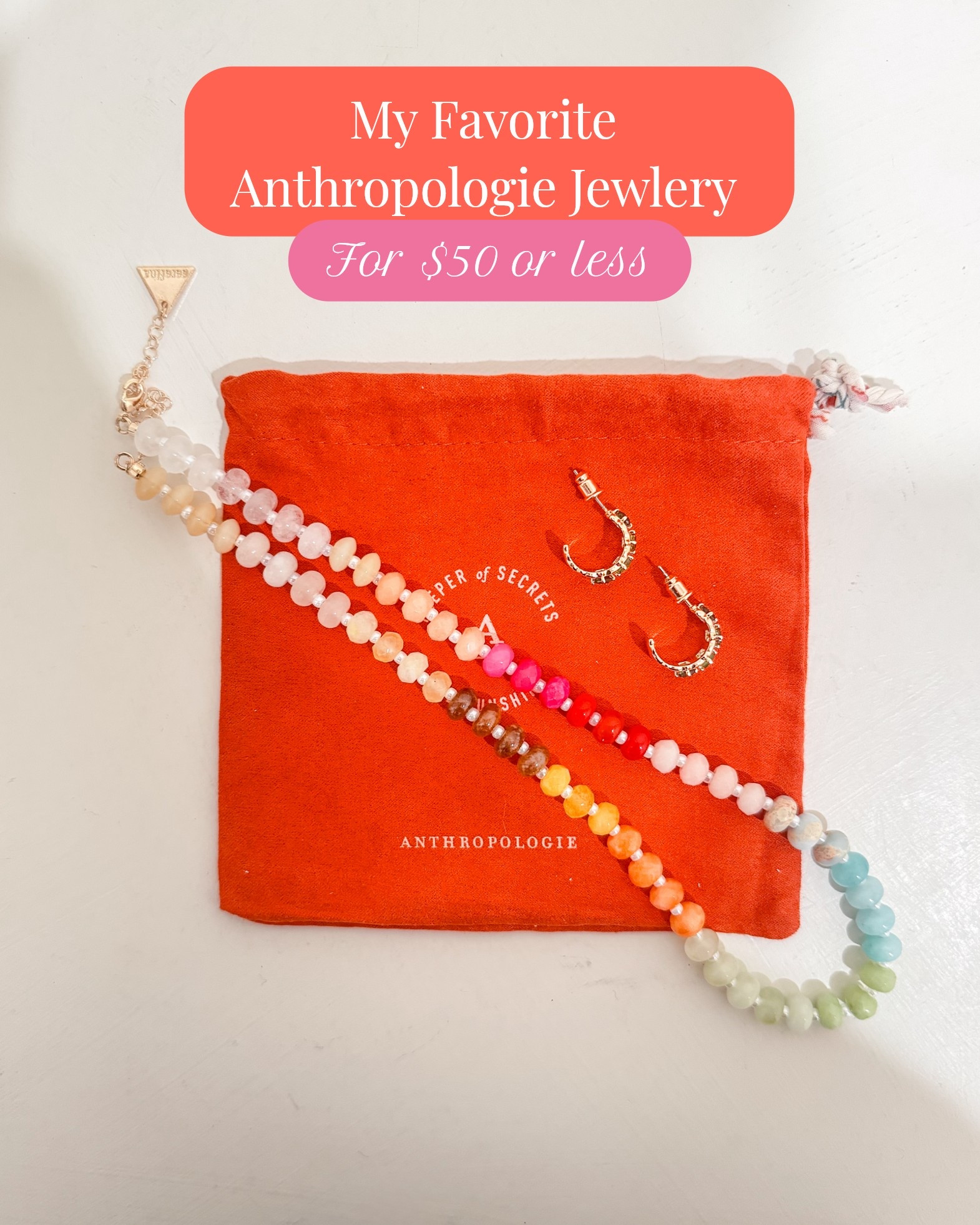 These huggie hoop earrings are lightweight enough to wear all day, but impactful enough to feel like you’re dressed up and ready to go somewhere fun (even if that’s just the grocery store). The Rainbow Stone Necklace accomplishes the same impact. Especially when winter seems to drain the color out of each day, these pieces help add some joy and vibrancy back to our regularly scheduled landscape of brown and white outside  

#LTKBeauty #LTKFindsUnder50 #LTKootd