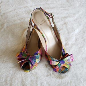 Stuart Weitzman Rainbow Silk Tarot Bow Heels | Poshmark