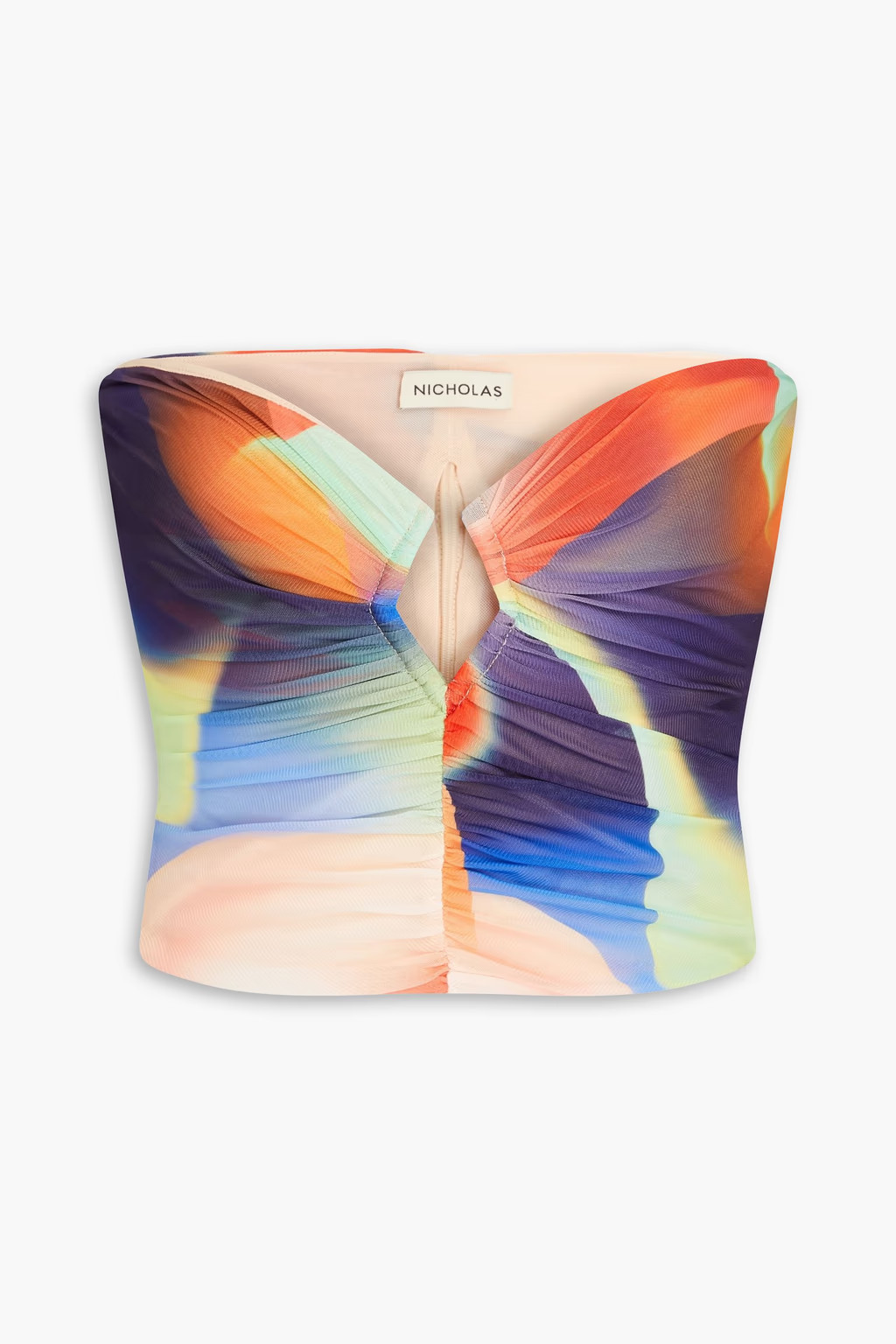 Alanna strapless cropped printed stretch-mesh top | The Outnet (US and CA)