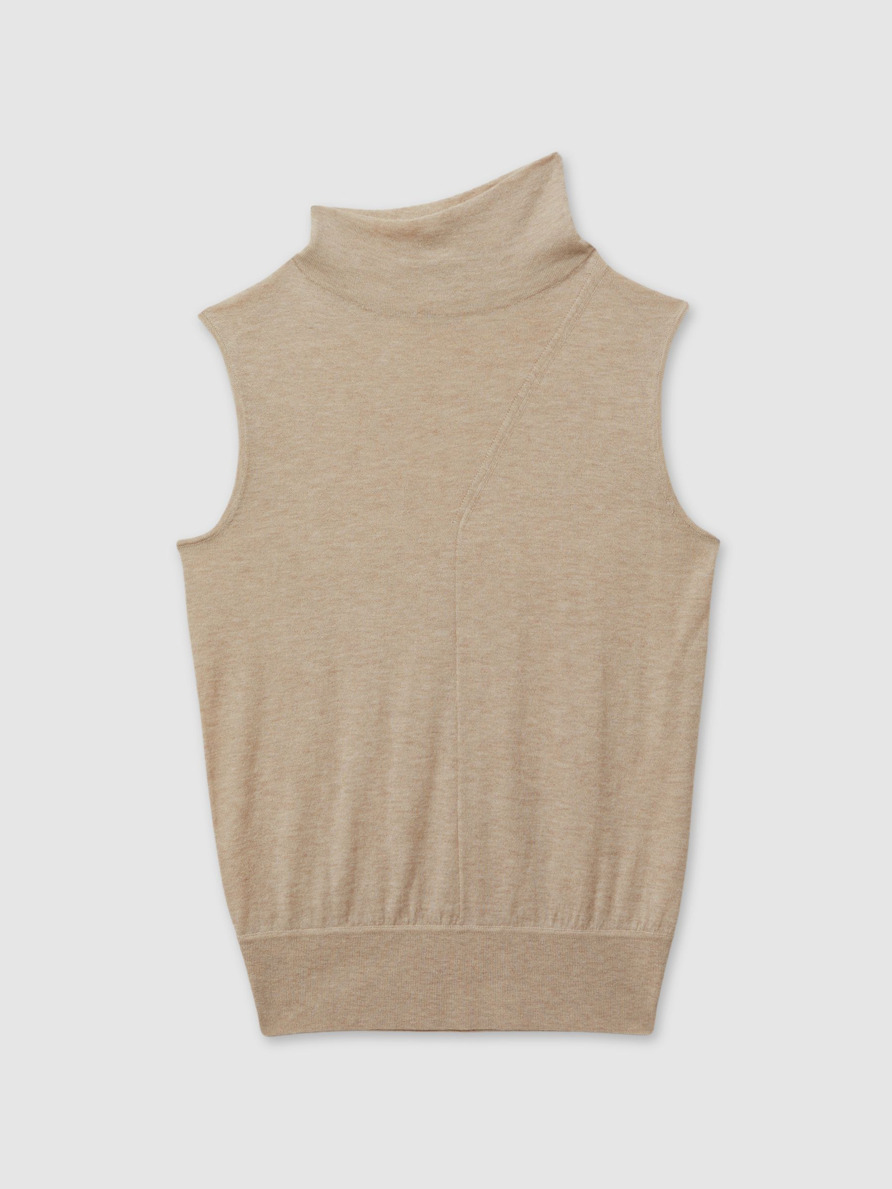 Reiss Wool Slouched Sleeveless Top in Neutral - REISS | Reiss UK