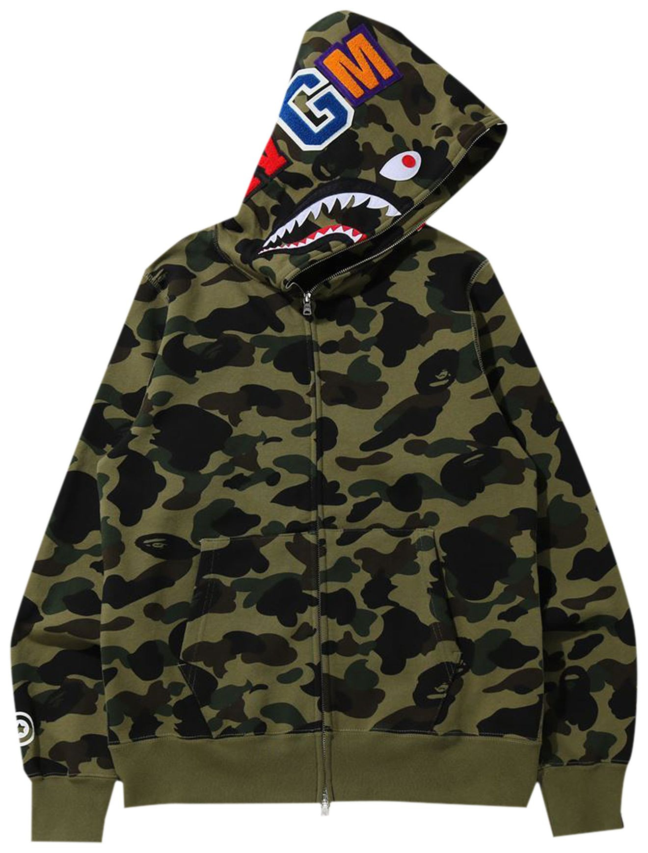 Buy BAPE 1st Camo Shark Full Zip Hoodie 'Green' - 1H20 115 009 GREEN | GOAT | GOAT