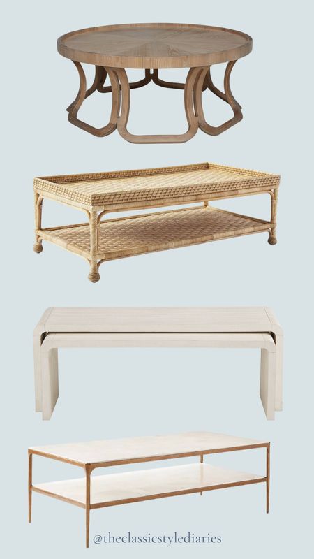 Loveee these coffee tables / cocktail tables. Nesting coffee table, rattan table, round table and metal  

#LTKhome #LTKstyletip #LTKsalealert