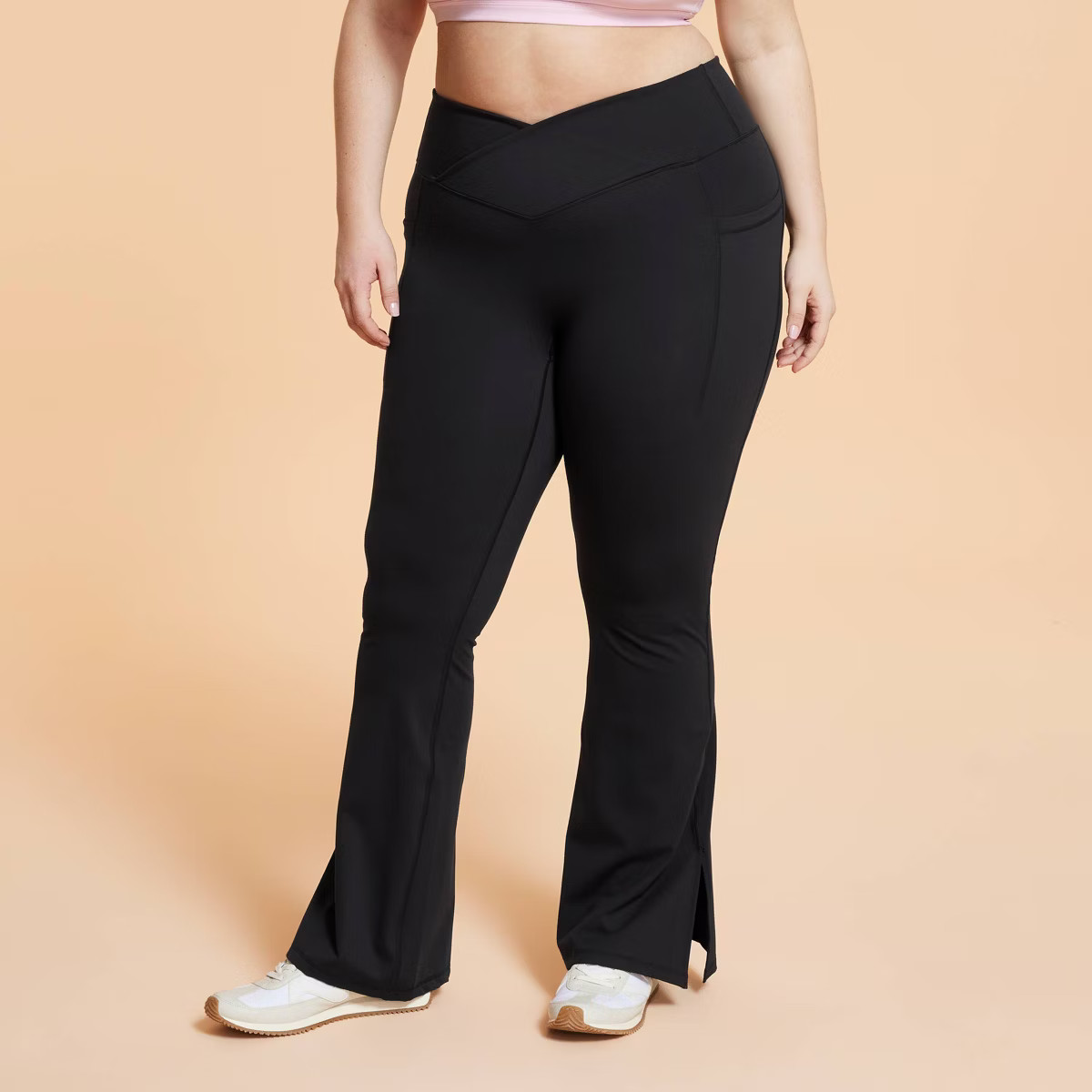 Blogilates Women's Criss Cross High-Rise Flared Leggings - Black 3X | Target