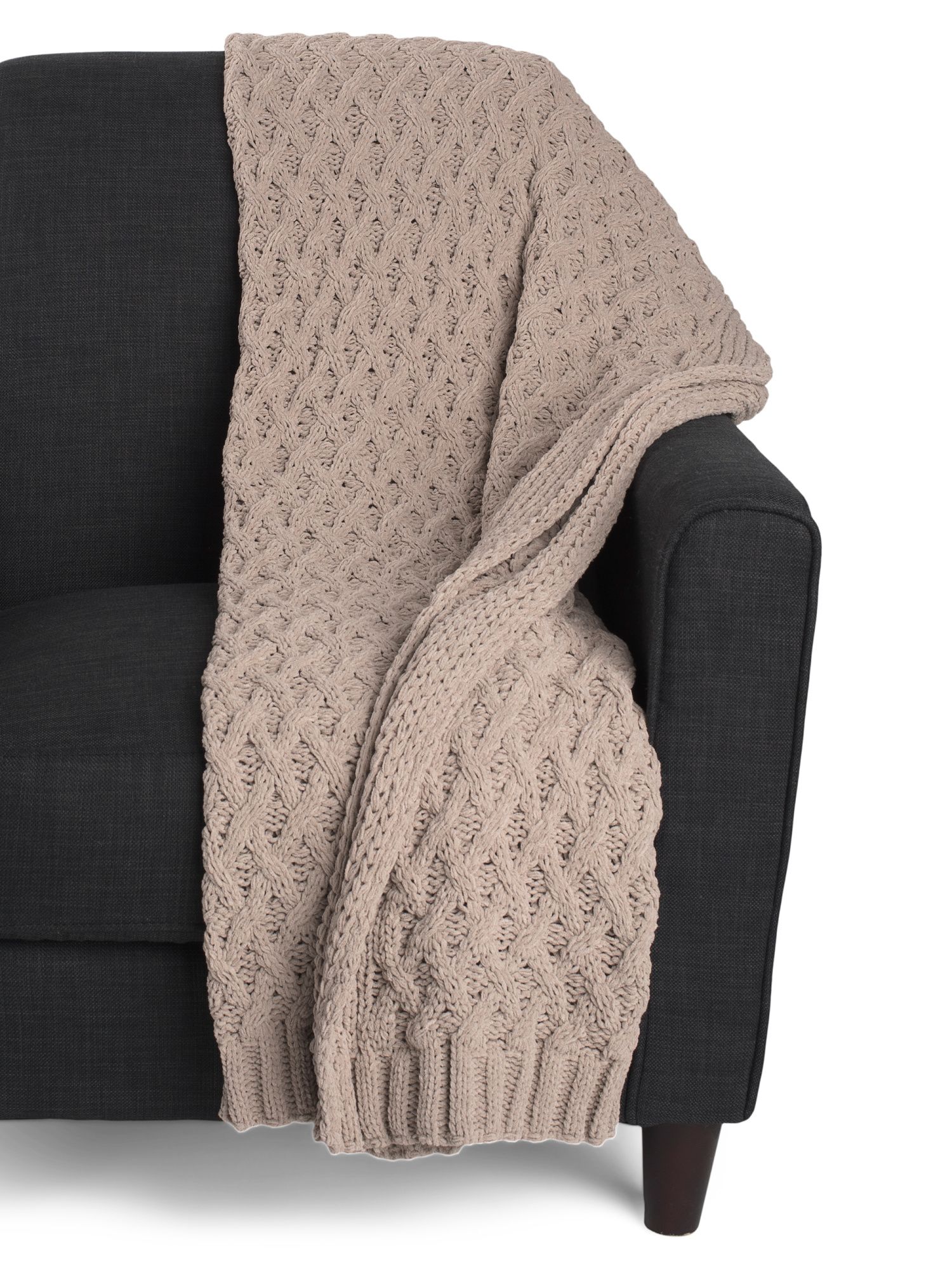 Wave Check Cable Knit Throw | Bed & Bath | Marshalls | Marshalls