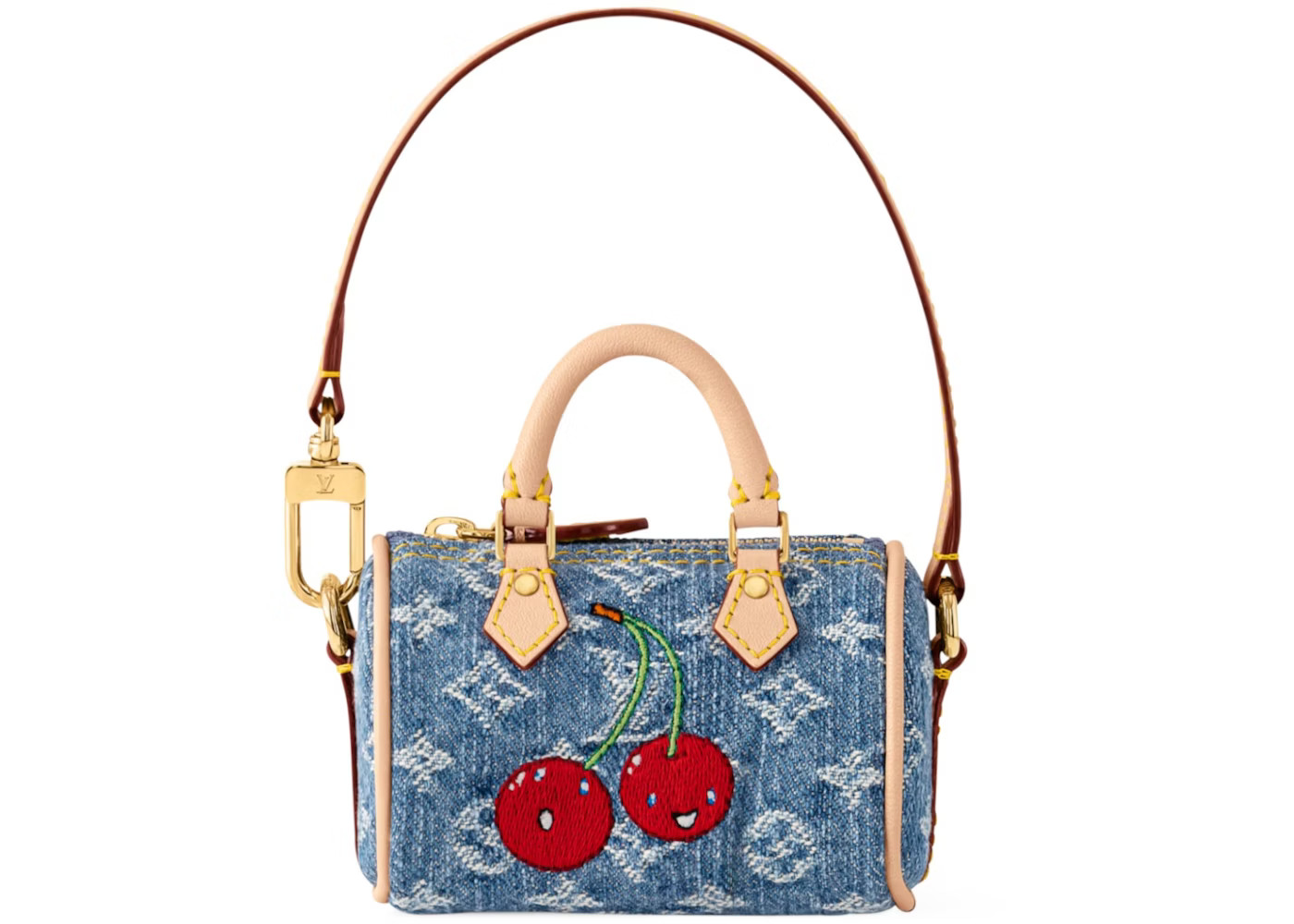 Louis Vuitton x Takashi Murakami Cherry Micro Speedy Denim Cerise Bag CharmDenim Monogram | StockX