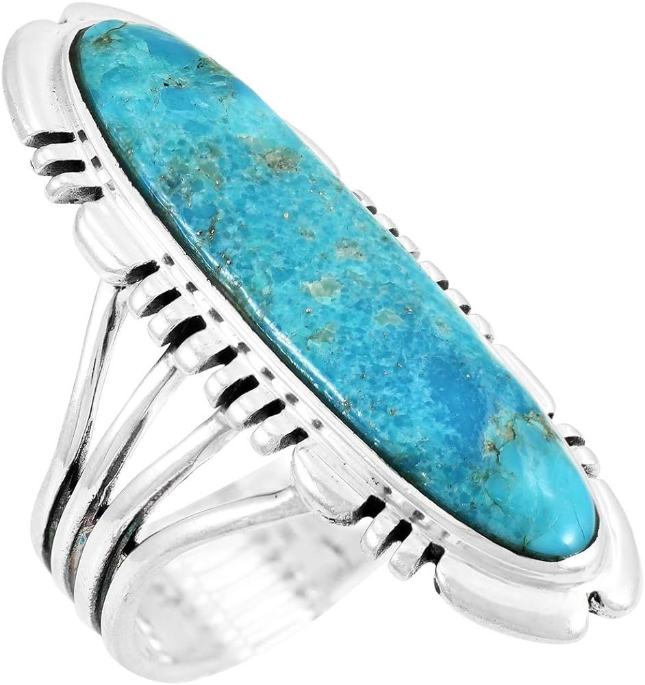 Sterling Silver Ring with Genuine Turquoise & Gemstones (SELECT color) | Amazon (US)