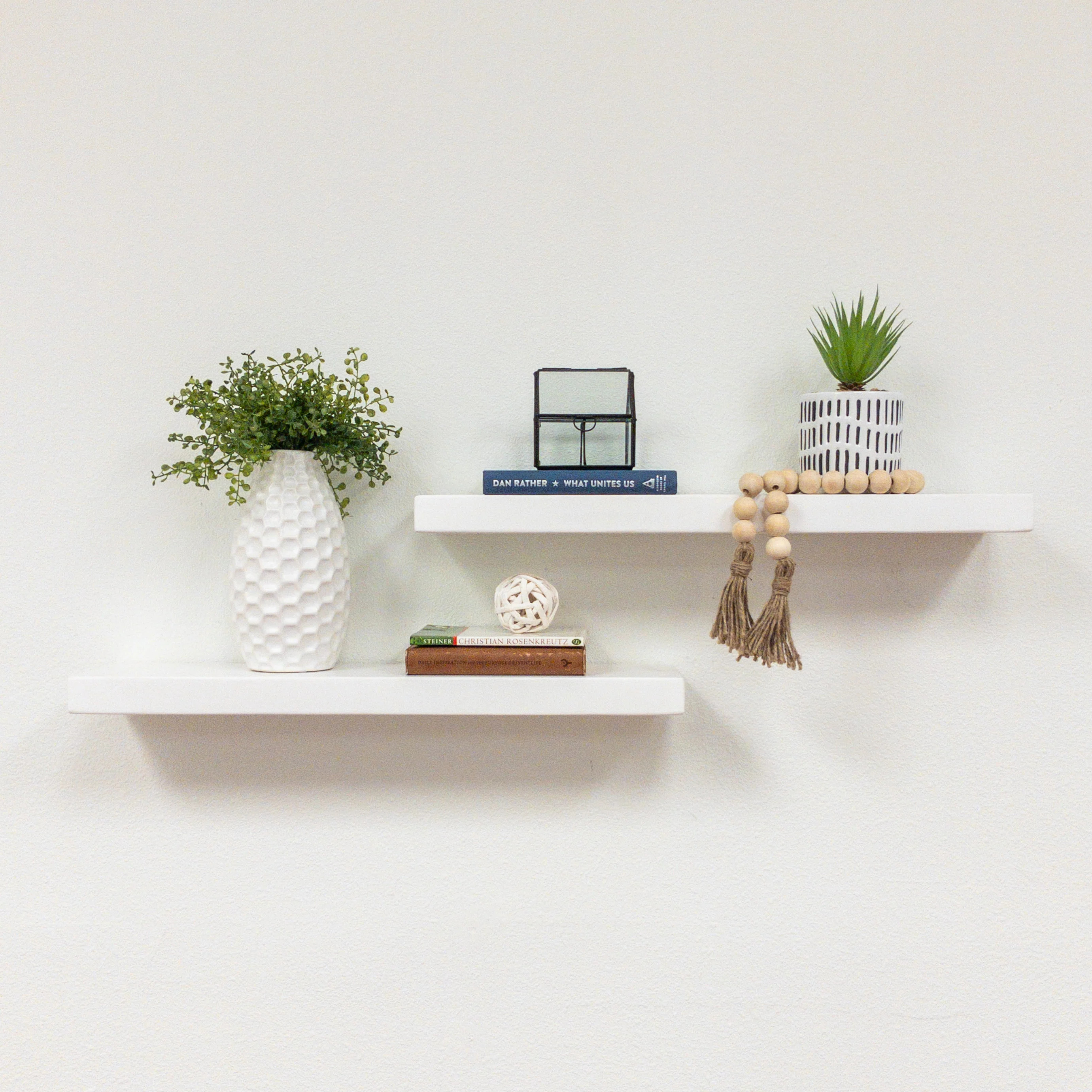 Evonne 2 Piece Pine Solid Wood Floating Shelf (Set of 2) | Wayfair North America