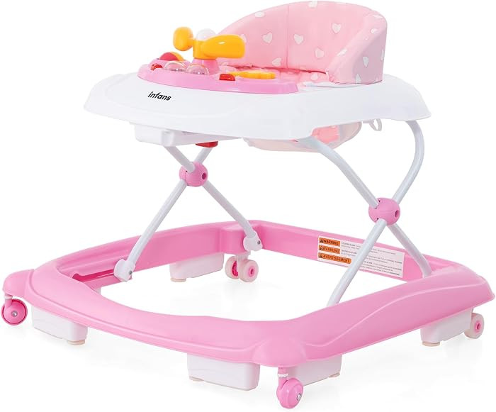 INFANS Foldable Baby Walker, 3 in 1 Toddler Walker Leaning-Seated Walk-Behind with Removable Musi... | Amazon (US)