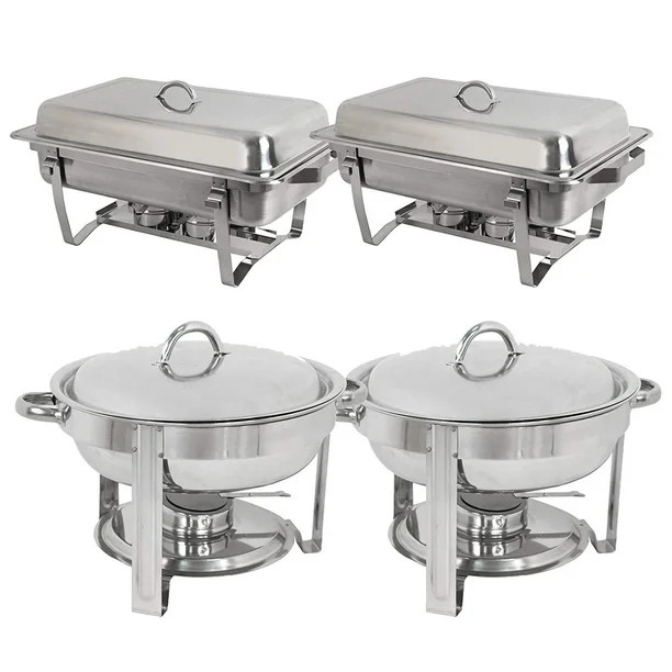 ZENSTYLE Home Restaurants Industrial Buffet Chafing Dishes Sets - 2 Rectangular + 2 Round (Shippe... | Walmart (US)