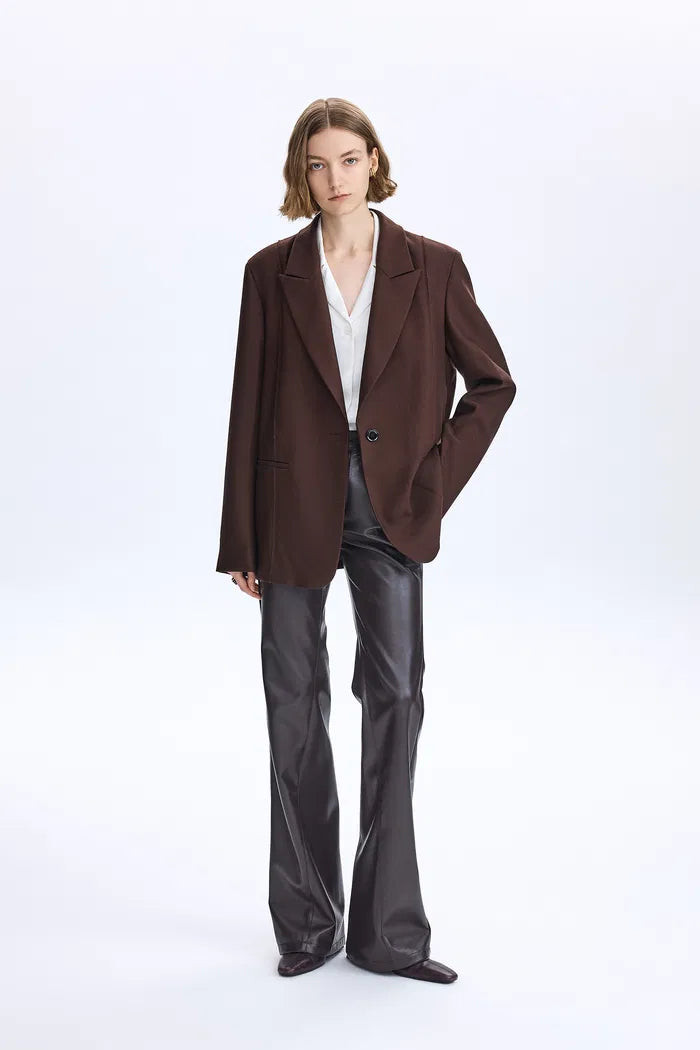 Lygia Raw Edge Blazer in Fine Wool | Fabrique