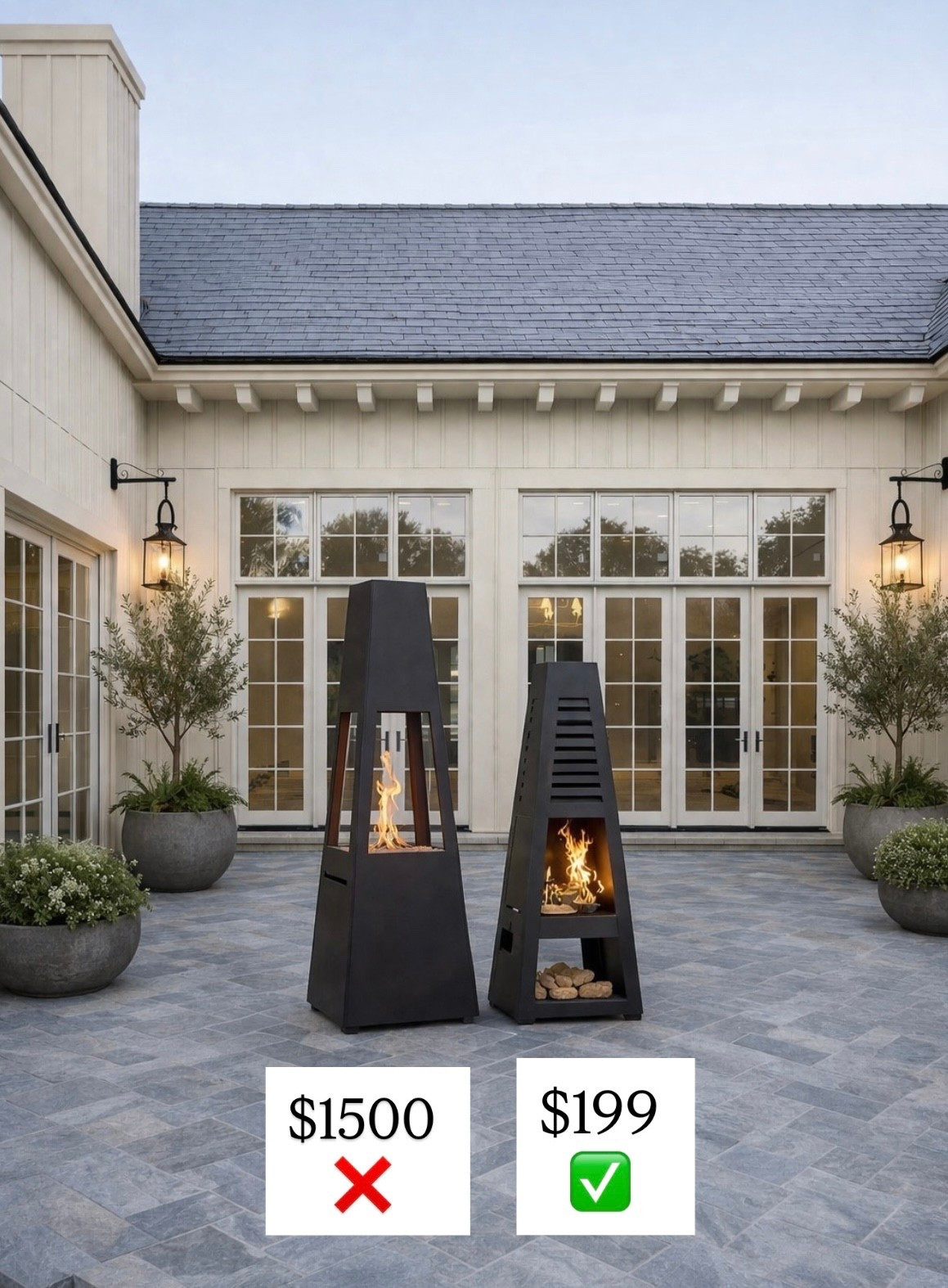 Outdoor chimney look for less these are very similar about 11 inches difference. Outdoor ambience outdoor patio must have look for less.

#LTKSaleAlert #LTKHome