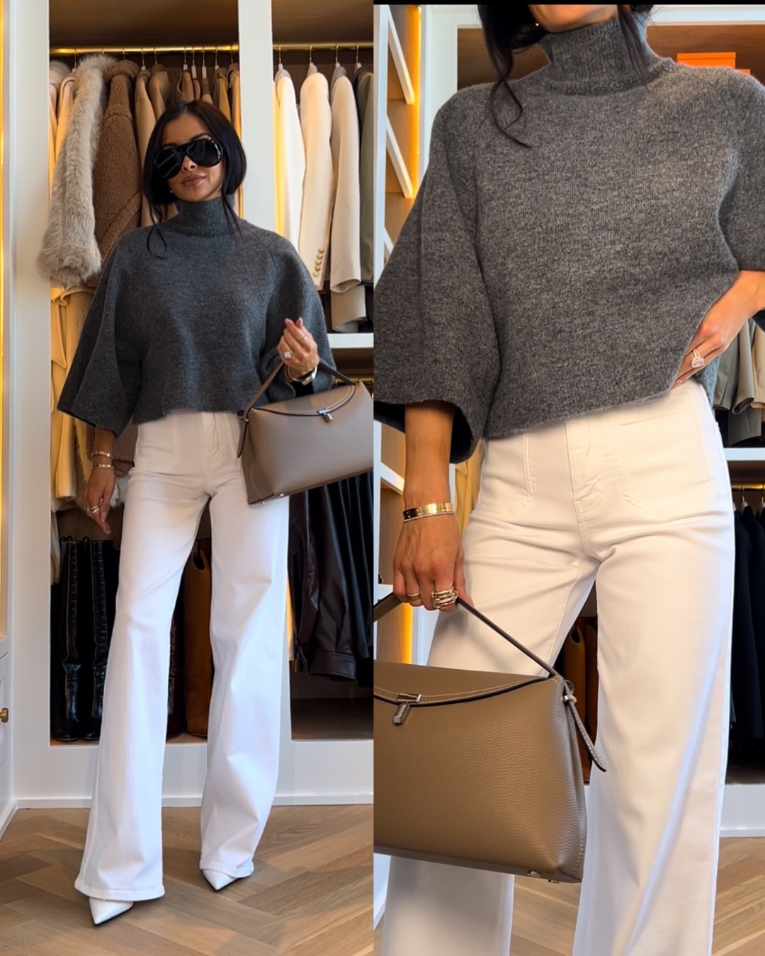 Zara gray sweater wearing an XS under $60
Best white jeans almost sold out! Wearing a 24 run TTS
Amazon handbag 

#LTKOver40 #LTKPetite #LTKootd