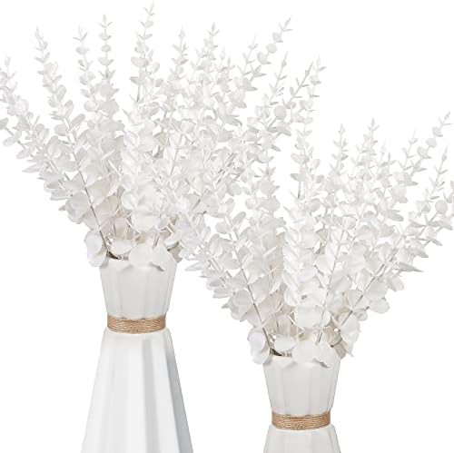 Artificial Eucalyptus Stem 14.1 Inch Farmhouse Fake Silver Dollar Eucalyptus Bouquet Xmas Faux Eucal | Amazon (US)