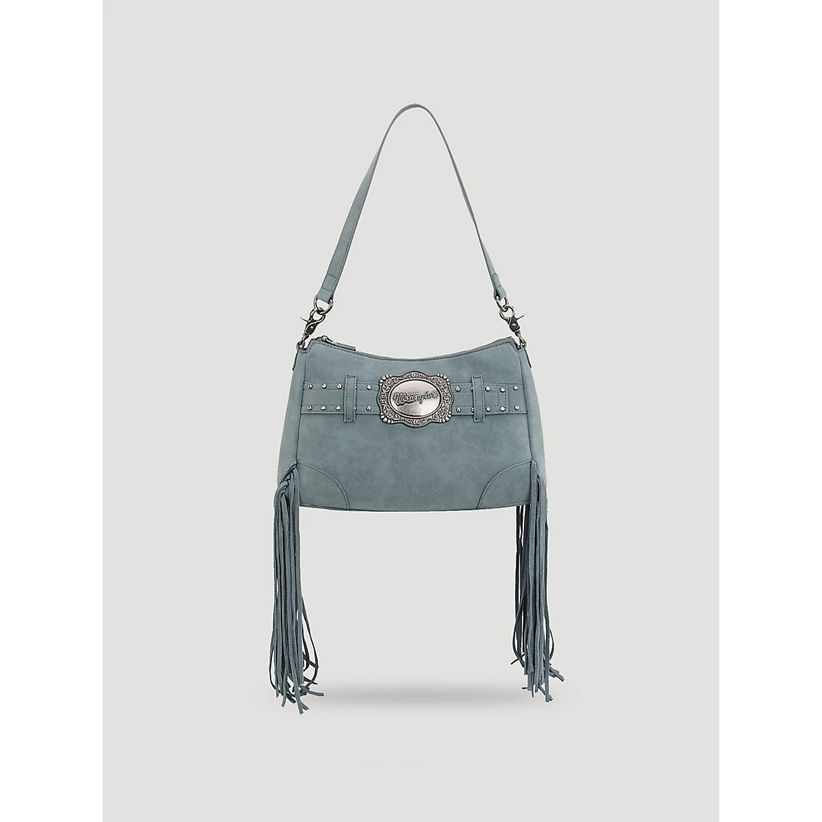 Buckle and Fringe Satchel Bag in Blue | Wrangler