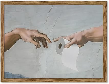 Funny Bathroom Wall Art, Vintage Eclectic Restroom Sign Wall Decor Paintings, Funky Handing Toile... | Amazon (US)