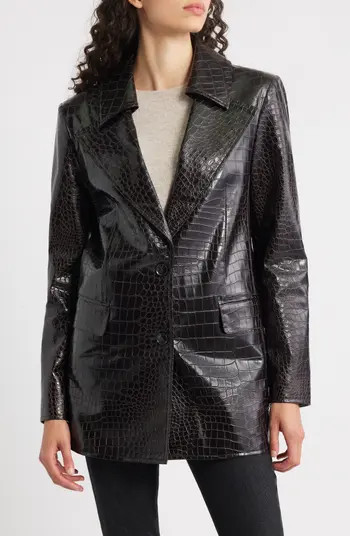 Bernardo Croc Embossed Faux Leather Jacket | Nordstrom | Nordstrom
