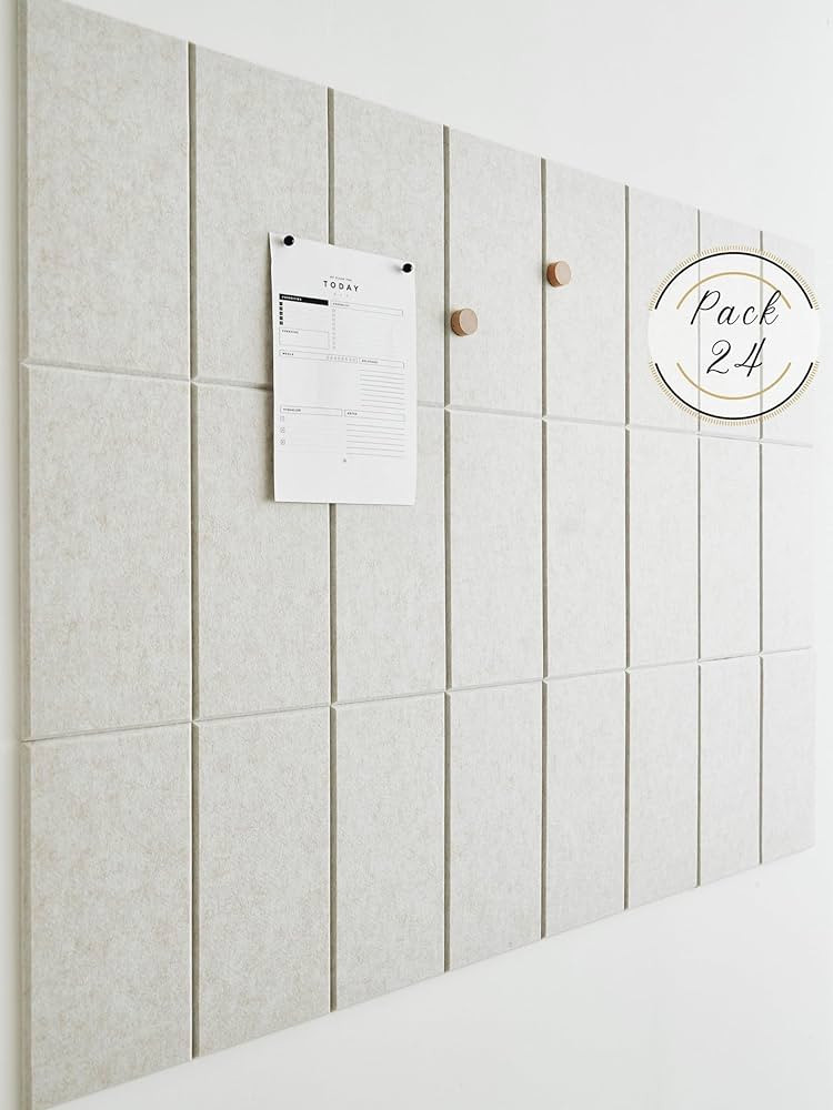 Large Cork Board - Pack of 24 - Black Felt Board Alternative - Bulletin Board Tiles for Office Wa... | Amazon (US)