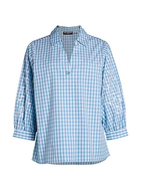 Puff-Sleeve Gingham Shirt | Saks Fifth Avenue OFF 5TH