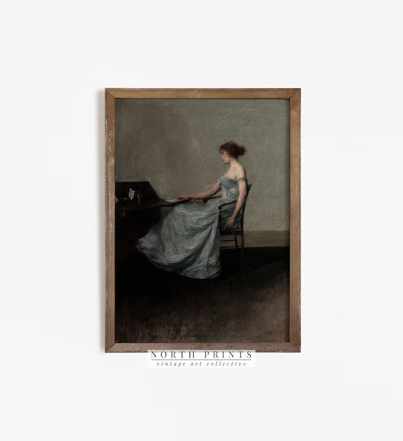 French Portrait Painting  Vintage Moody Woman Portrait - Etsy Canada | Etsy (CAD)