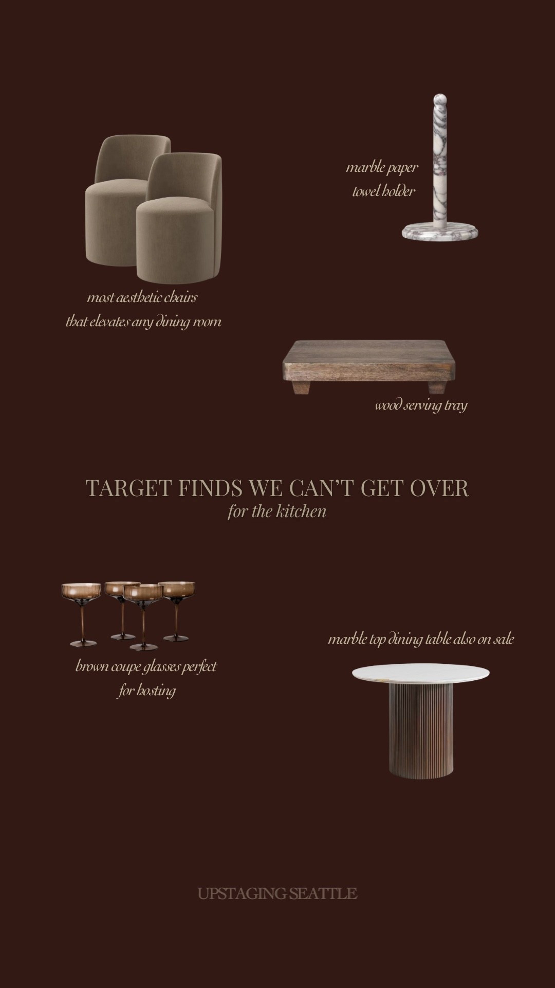 Target finds – for the kitchen – dining table – coupe glasses – dining chairs – finds we can’t get over

#LTKdayinmylife #LTKHome #LTKSaleAlert