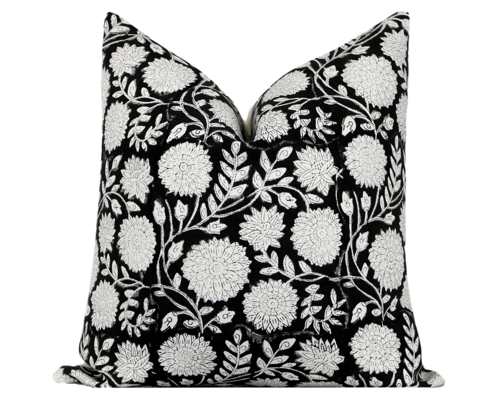 Black Block Print Pillow Cover - Etsy | Etsy (US)