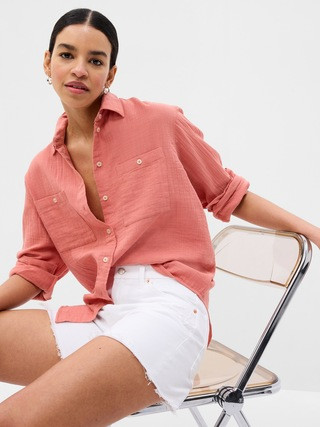 Crinkle Gauze Big Shirt | Gap (US)