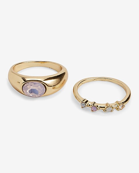 2 Piece Pastel Stone Ring Set | Express