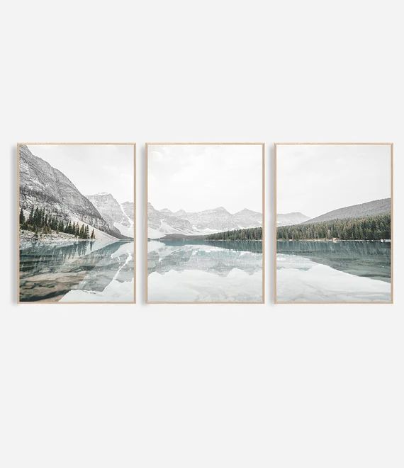 Set of 3 Mountains Prints, Mountains Wall Art Decor Landscape Print, Nature Photography, Lake Pri... | Etsy (US)