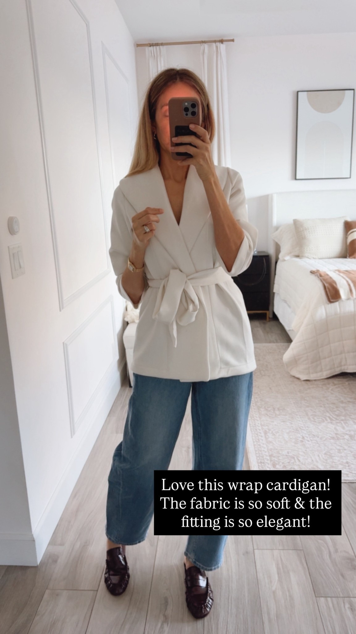This warp cardigan has an amazing soft fabric!! The belt does now show on the back portion. It’s flattering and so comfortable. Wearing a size small. Runs tts
ALINEXSPANX for 15% off first order & free shipping

@spanx #spanxpartner

#LTKSeasonal #LTKU #LTKootd