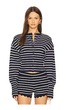 LIONESS Head in The Clouds Cardigan in Navy Stripe from Revolve.com | Revolve Clothing (Global)