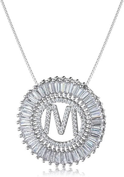 A-Z Alphabet Pendant Necklaces Charms Women Initial Letter Chain Necklace 4 Colors | Amazon (US)