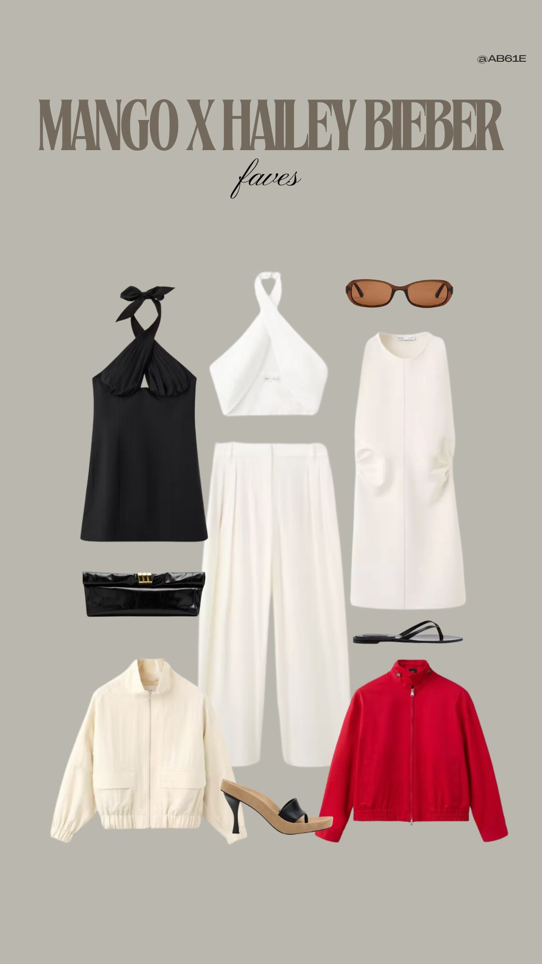 Mango X Hailey Bieber Faves

Minimal Capsule Wardrobe, Black Halter Top, White Wide Leg Trousers, Cream Shift Dress, Red Zip Jacket, Neutral Summer Styling, Elevated Minimal Fashion 

 #LTKuk #LTKspring #LTKsummer