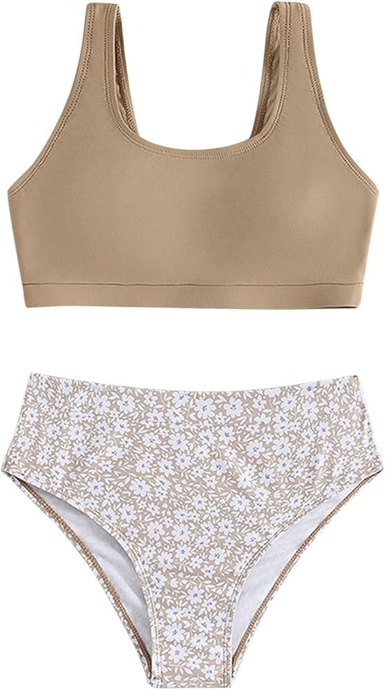 Teen Bathing Suits Toddler Girl 2 Piece Swimsuit Sport Floral Prints High Waist Bikini Set Swimwe... | Amazon (CA)