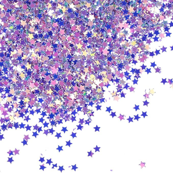 TIESOME Glitter Star Confetti Decor, 60g 3mm Sprinkles Table Glitter Confetti Star Sequins for Cr... | Amazon (US)