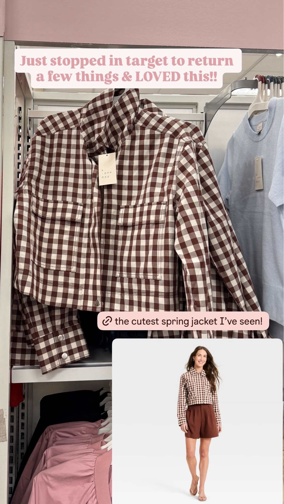 The cutest Spring jacket I've seen! Love the brown gingham. spring outfits 2026, plus size fashion 

 #LTKSeasonal #LTKMidsize #LTKPlusSize